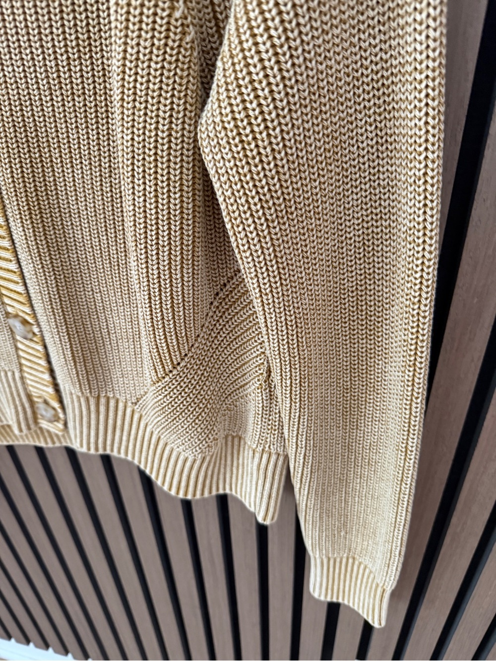Faherty Golden Yellow Ribbed Button Cardigan - Picture 5 of 8